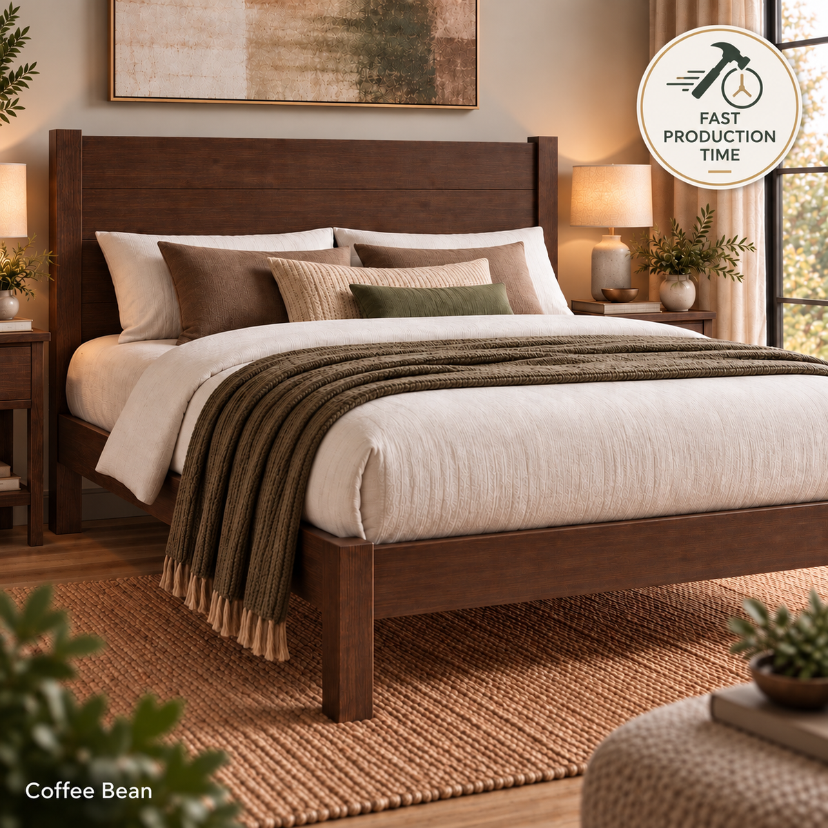 Headboard Pillory Bed Frame - Open Foot End