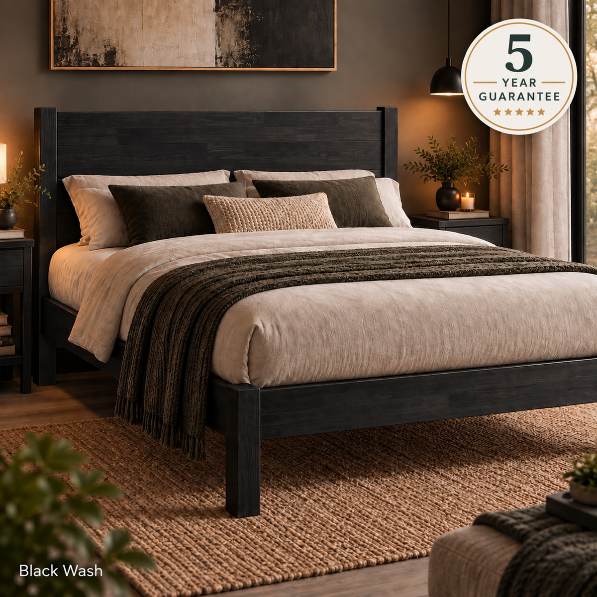 Headboard Pillory Bed Frame - Open Foot End