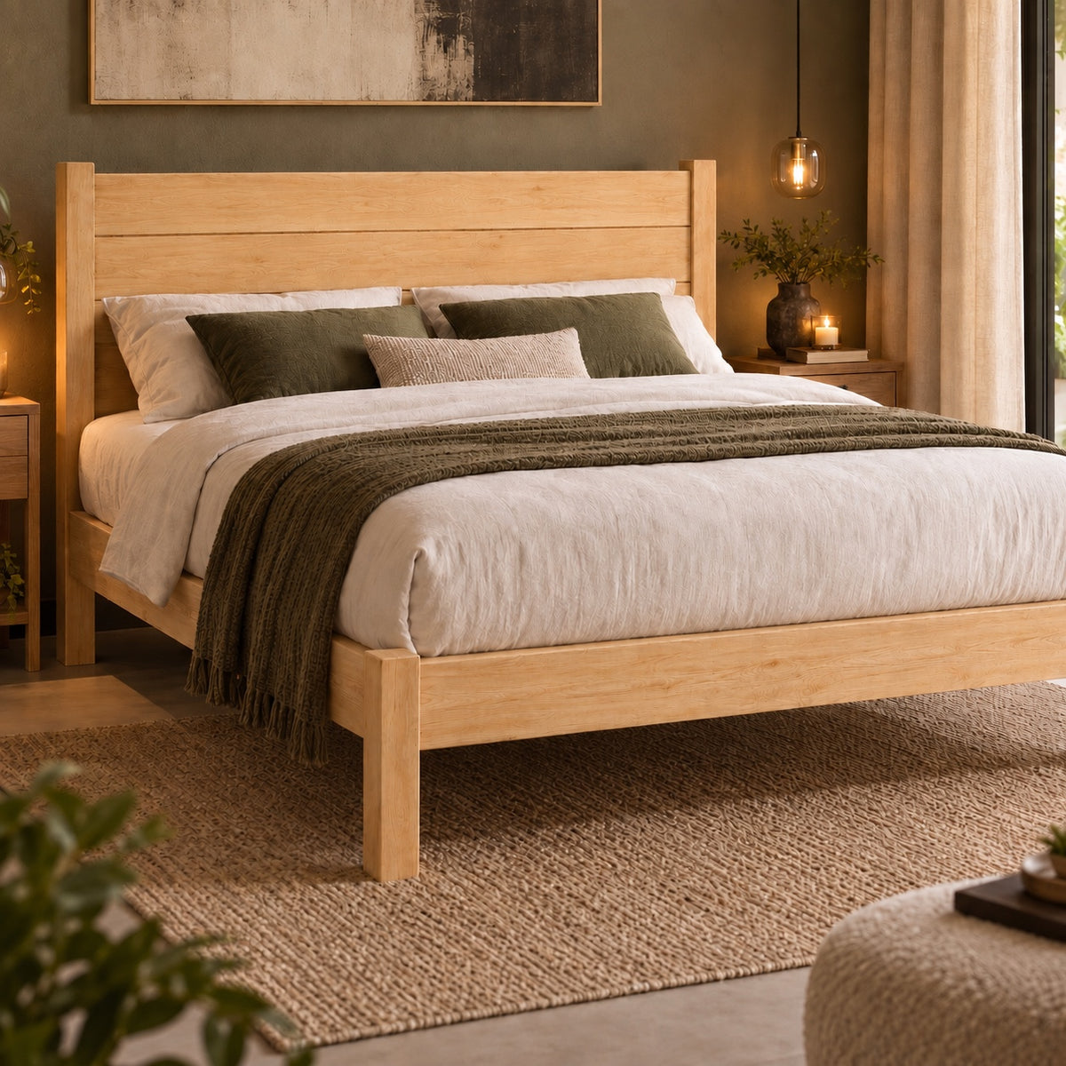Headboard Pillory Bed Frame - Open Foot End